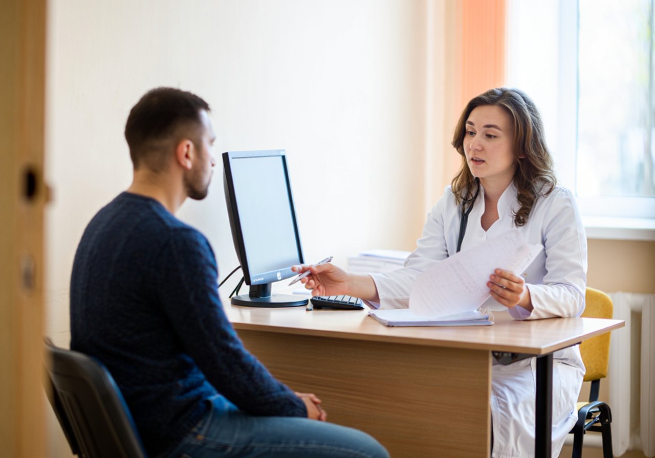 Мужчина с психотерапевтом